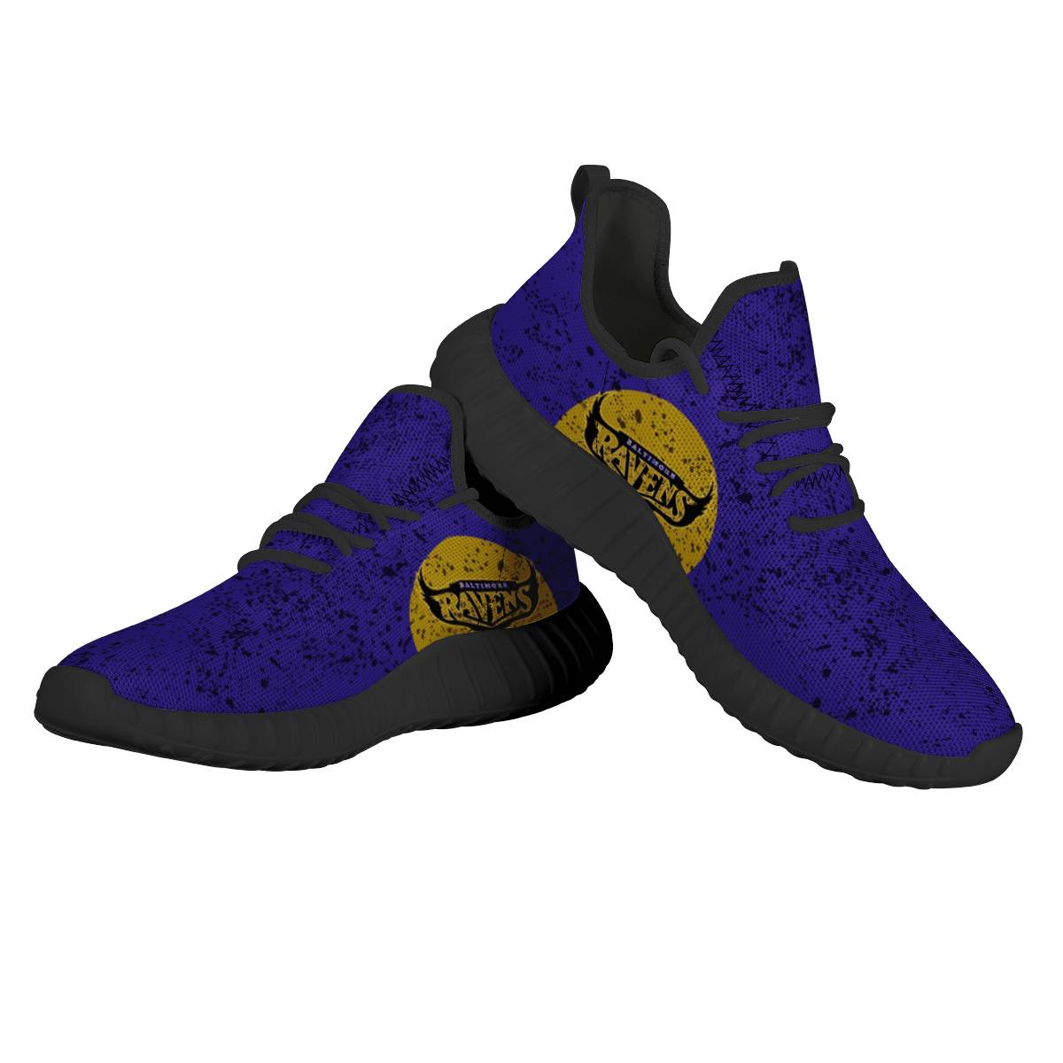 Women's Baltimore Ravens Mesh Knit Sneakers/Shoes 001 Women's Baltimore Ravens Mesh Knit Sneakers/Shoes 001
